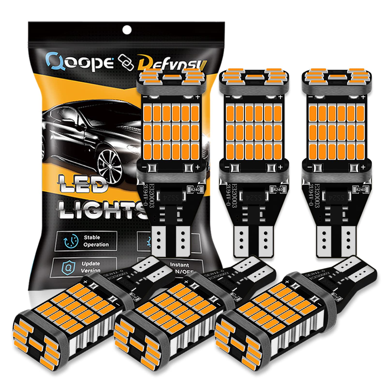 Amazon.com: Qoope Super Bright 921 912 LED Bulb Non-Polarity Amber